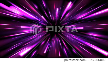Light speed motion background with neon lines 142906800