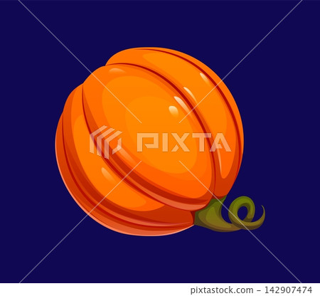 Halloween letter Q created from bright orange pumpkin with curling stem. Cartoon glossy pumpkin and English alphabet letter for Halloween typography, greeting cards and nursery alphabet posters Halloween letter Q created from bright orange pumpkin with curling stem. Cartoon glossy pumpkin and English alphabet letter for Halloween typography, greeting cards and nursery alphabet posters 142907474