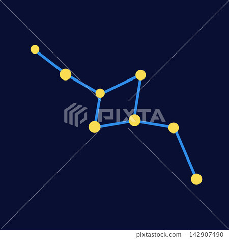 Minimalist Star Constellation Graphic with Connected Nodes on Dark Slate Background for Astrology and Astronomy Minimalist Star Constellation Graphic with Connected Nodes on Dark Slate Background for Astrology and Astronomy 142907490