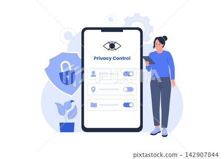 Vector of Privacy Control Mobile App Settings Isolated Illustration Vector of Privacy Control Mobile App Settings Isolated Illustration 142907844
