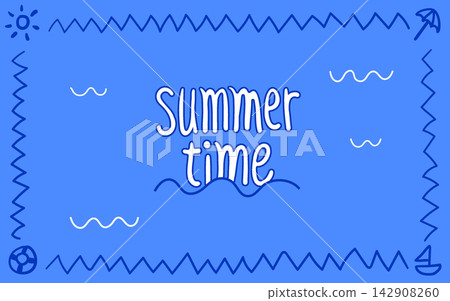 Summer Time Hand Drawn Calligraphy Lettering Summer Time Hand Drawn Calligraphy Lettering 142908260