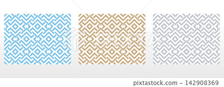 Set of abstract geometric patterns. Seamless vector backgrounds. Colored ornaments Graphic modern patterns Simple lattice graphic design Set of abstract geometric patterns. Seamless vector backgrounds. Colored ornaments Graphic modern patterns Simple lattice graphic design 142908369