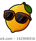 cool lemon wearing black glasses 142908916