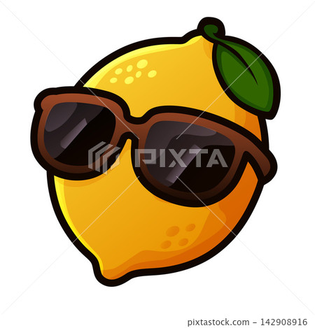 cool lemon wearing black glasses cool lemon wearing black glasses 142908916