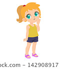 girl pony tail smiling with orange hair color 142908917