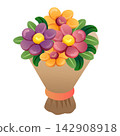 flower bouquet simple vibrant icon 142908918
