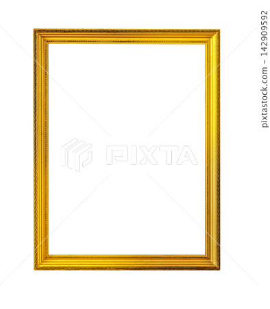 Golden ornate picture frame with blank space Golden ornate picture frame with blank space 142909592