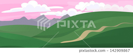 Background sky grass and green nature watercolour with field watercolor summer. Illustration vietnam parallax and outdoor wallpaper lawn with mountain rice landscape. Japanese farm scenery. Background sky grass and green nature watercolour with field watercolor summer. Illustration vietnam parallax and outdoor wallpaper lawn with mountain rice landscape. Japanese farm scenery. 142909867