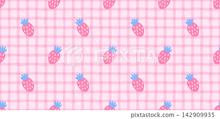 Strawberry flower picnic with gingham fruit cherry and print kawaii seamless. Pattern aesthetic pink with retro love vector and cottagecore baby check. Girl plaid bow with cloth harvest berry. Strawberry flower picnic with gingham fruit cherry and print kawaii seamless. Pattern aesthetic pink with retro love vector and cottagecore baby check. Girl plaid bow with cloth harvest berry. 142909935