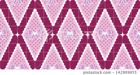Seamless pink ginger for diamond vintage christmas and candy gingerbread pattern. Gingham paper modern for red illustration textile and print holiday ornament. Year new year line for festive. Seamless pink ginger for diamond vintage christmas and candy gingerbread pattern. Gingham paper modern for red illustration textile and print holiday ornament. Year new year line for festive. 142909955
