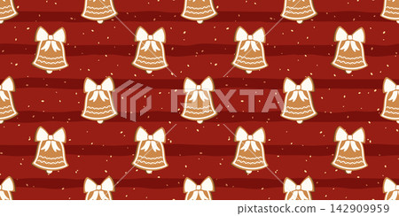 Gingerbread diamond candy with pattern preppy gingham and christmas ginger seamless. Vintage textile festive with check gift decoration and bg wrap ornament. Texture year red with paper cookie. 142909959