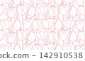 Seamless Pattern Floral Tulip Outline.  142910538