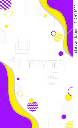 Colorful geometric and wave-patterned cute pop stylish background frame Colorful geometric and wave-patterned cute pop stylish background frame 142911031
