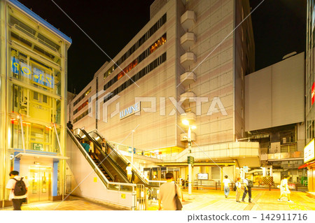 Night view of Kita-Senju Station, Tokyo Night view of Kita-Senju Station, Tokyo 142911716