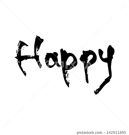 Happy | Happiness, Brightness, Abstract Line Art, Black Line Illustration 142911895