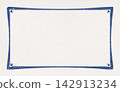 Rectangle with inner serrated blue border and corner ornaments 142913234