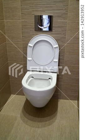 Toilet bowl in the toilet. Toilet in the toilet, view from the top Toilet bowl in the toilet. Toilet in the toilet, view from the top 142913952