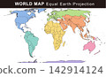 World map using the Equal Earth projection 142914124