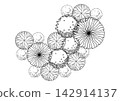 architecture drawing plant tree top view plan black vegetation vector. design nature architectural landscape set element illustration bush garden flora sapling minimal. architect isolated. 142914137