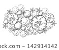architecture drawing plant tree top view plan black vegetation vector. design nature architectural landscape set element illustration bush garden flora sapling minimal. architect isolated. 142914142