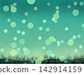 A refreshing, sparkling background with fantastical green orbs of light and bokeh. 142914159