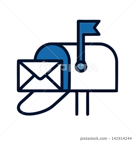 Modern minimal flat icon representing digital email communication, perfect for web or app design. Modern minimal flat icon representing digital email communication, perfect for web or app design. 142914244