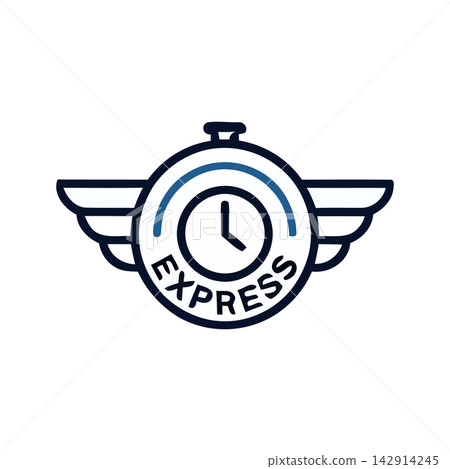 Clean, modern line drawing of an abstract stopwatch icon symbolizing time measurement and speed. Clean, modern line drawing of an abstract stopwatch icon symbolizing time measurement and speed. 142914245