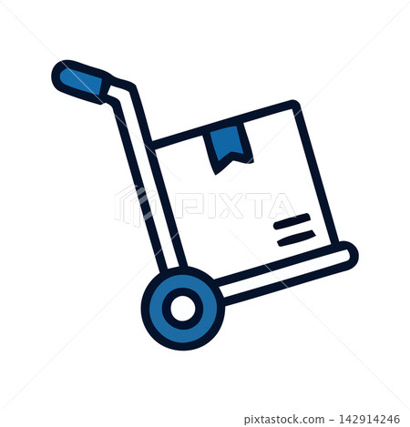 Minimalist line drawing icon representing an online shopping cart, suitable for e-commerce websites. Minimalist line drawing icon representing an online shopping cart, suitable for e-commerce websites. 142914246