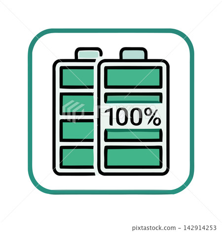 Clean vector icon representing low battery charge level for mobile devices and technology interfaces. Clean vector icon representing low battery charge level for mobile devices and technology interfaces. 142914253