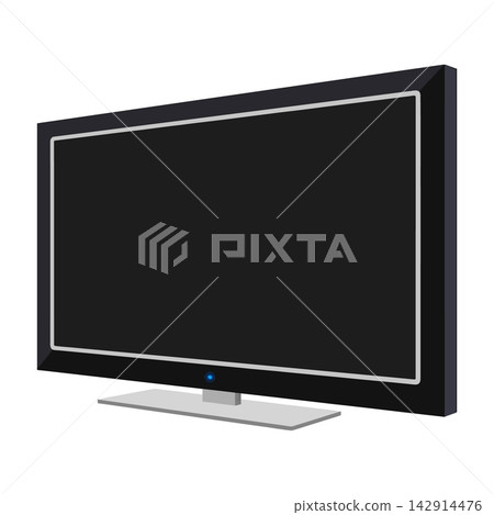Modern flat screen television on white background Modern flat screen television on white background 142914476