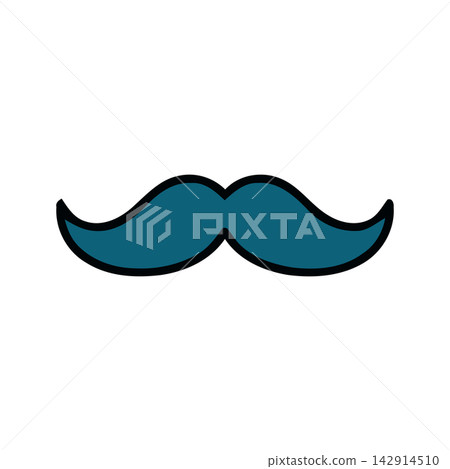 Elegant hand-drawn mustache doodle perfect for branding, invitations, or comic book style designs. Elegant hand-drawn mustache doodle perfect for branding, invitations, or comic book style designs. 142914510