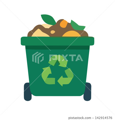 Clean vector illustration of a recycling logo, symbolizing ecological care and sustainability. Clean vector illustration of a recycling logo, symbolizing ecological care and sustainability. 142914576