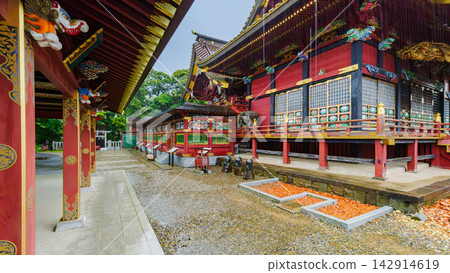 Worship Hall and Courtyard at Osugi Shrine, Ibaraki, Japan 142914619