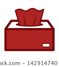 Red tissue box with white background 142914740