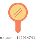 Orange mirror icon with two lines symbol 142914741