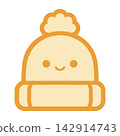 Cute Kawaii Winter Beanie Hat Icon Illustration 142914743