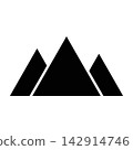 Black silhouette of three mountain peaks landscape nature 142914746