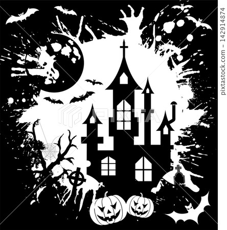 Grunge Halloween frame 142914874