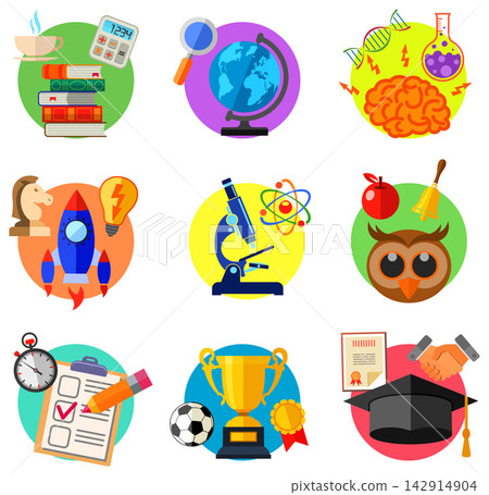 Education Flat Icon Set Education Flat Icon Set 142914904