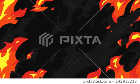Flame effect background illustration_black background_16:9 Flame effect background illustration_black background_16:9 142915238