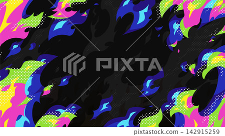 Colorful flame effect background illustration_16:9 Colorful flame effect background illustration_16:9 142915259