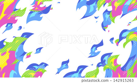 Colorful flame effect background illustration_white background_16:9 Colorful flame effect background illustration_white background_16:9 142915263
