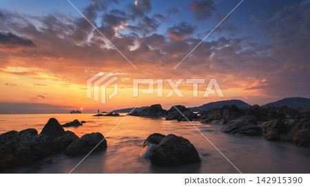 sunset on the beach sunset on the beach 142915390