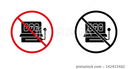 Slot Machine Prohibition Solid Icon Set. Gambling Restriction, Casino Ban, And Gaming Regulation Silhouette Symbol Collection. No Gambling Policy. Isolated Vector Illustration Slot Machine Prohibition Solid Icon Set. Gambling Restriction, Casino Ban, And Gaming Regulation Silhouette Symbol Collection. No Gambling Policy. Isolated Vector Illustration 142915482