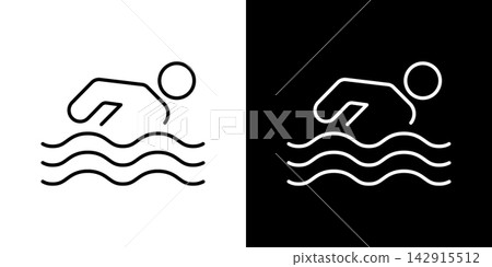 Swimming Stroke Line Icon Set. Aquatic Sports, Fitness, And Recreation Outline Symbol Collection. Water Activity, Exercise, And Endurance Training. Editable Stroke. Isolated Vector Illustration Swimming Stroke Line Icon Set. Aquatic Sports, Fitness, And Recreation Outline Symbol Collection. Water Activity, Exercise, And Endurance Training. Editable Stroke. Isolated Vector Illustration 142915512