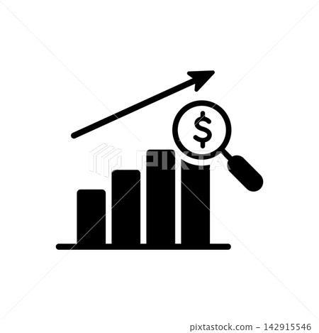 Bar Chart With Magnifying Glass And Dollar Sign Solid Icon. Financial Growth, Investment Analysis, And Economic Progress Silhouette Symbol. Business Strategy. Isolated Vector Illustration Bar Chart With Magnifying Glass And Dollar Sign Solid Icon. Financial Growth, Investment Analysis, And Economic Progress Silhouette Symbol. Business Strategy. Isolated Vector Illustration 142915546