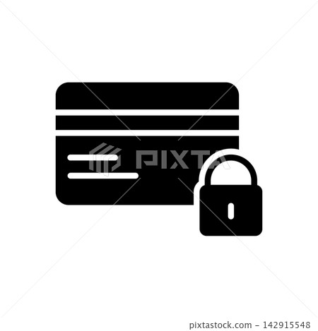 Credit Card With Lock Solid Icon. Secure Payment, Data Protection, And Financial Security Silhouette Symbol. Online Transaction Safety. Isolated Vector Illustration Credit Card With Lock Solid Icon. Secure Payment, Data Protection, And Financial Security Silhouette Symbol. Online Transaction Safety. Isolated Vector Illustration 142915548