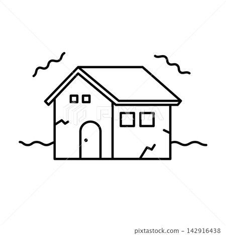 地震中房屋搖晃-黑白照片 地震中房屋搖晃-黑白照片 142916438