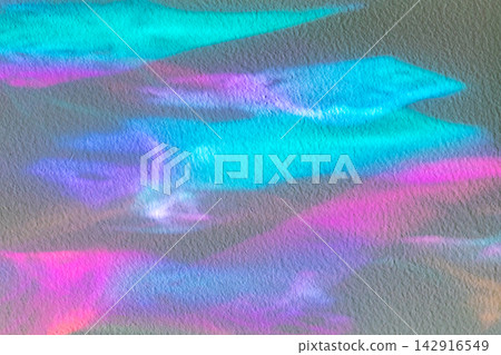 Abstract colorful holographic light on textured wall with pastel gradient and dreamy neon tones Abstract colorful holographic light on textured wall with pastel gradient and dreamy neon tones 142916549