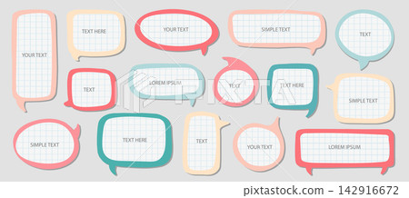 Hand drawn speech bubbles in soft color Hand drawn speech bubbles in soft color 142916672